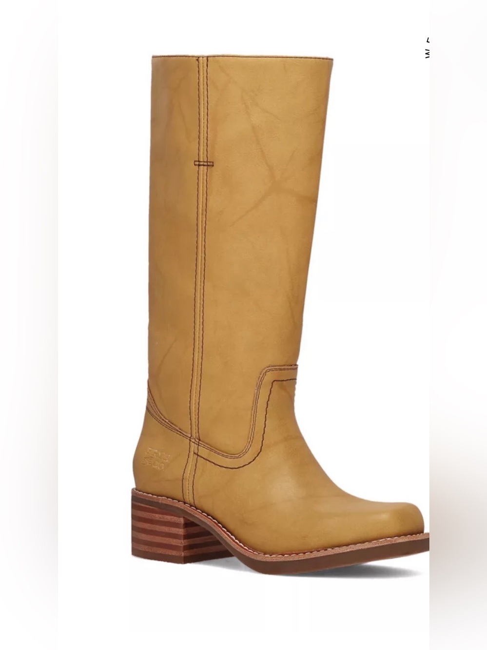 FRYE AND CO. Miranda Wide Calf Butter Yellow Leather Knee-High Block Heel Boot 9